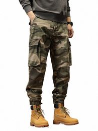 spring Summer Camoue Cargo Pants Men Multi-Pockets Workwear Baggy Joggers Army Military Cott Casual Tactical Trousers g7BB#