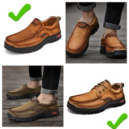 New selling leather shoes men genuine leather oversized loafers casual leather shoes hiking shoes GAI MALE high Quality bigsize size 38- 51 Luxury