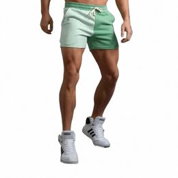 patchwork Jogger Shorts Men Sweat Athletic Shorts Summer Workout Gym Bottoms Breath Soft Comfort Training Short Homme 2024 v442#