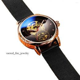 Wristwatches ORKINA Men's Mechanical Watches Rose Gold Case Fashion Hollow Dial Automatic Self-wind Stainless Steel Strap MG083 6904 517 1752