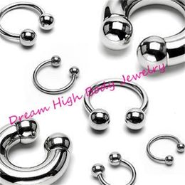 300pcs Horseshoe 316L stainless steel Body Piercing Jewellery Curved Circular Barbell Ball Horse Shoe 16G Eyebrow Ring Bar Sizes 240311