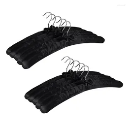 Hangers 17 Inch Large Satin Padded Silk For Wedding Dress Clothes Coats Suits Blouse (Black 10 Pack)