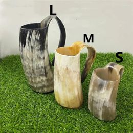 Mugs 200ml-700ml Drinkware Ox Horn Cup Beer Cow Water Mug Wine Coffee Cups Gifts Bull Handicrafts