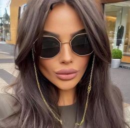 Sunglasses Y2k Glasses Trending Products Lentes Fashion Metal Irregular With Chain Women 2022 Trendy Square9374446