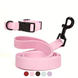 Sets Dog Collar and Leash Set Adjustable Dog Collar PVC Waterproof Dog Leash Collar For Small Medium Large Dogs