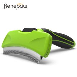 Combs Benepaw Professional Self Cleaning Dog Comb Comfortable Antislip Handle Pet Shedding Tool Grooming Remove Loose Hair Tangle Mat