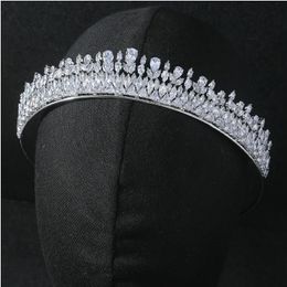 Luxus Hochzeit Kronen Tiaras AAA Kubikzircon Braut Diadem Stirnband Party Prom Frauen Kopfschmuck Haarschmuck Zubehör 240311