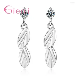 Dangle Earrings Design Women Charms Joyas Girl Gift Jewelry Sterling Silver 925 Earings Boucle Foreille Femme Leaf Drop