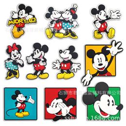 13colors baby girl boy bow mouse duck Anime charms wholesale childhood memories funny gift cartoon charms shoe accessories pvc decoration buckle soft rubber clog