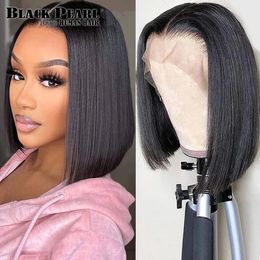 Glueless Short Bob Wigs Human Hair HD Transparent Lace Front Wigs For Black Women Pre Plucked with Baby Hair Brazilian Virgin Re 240314