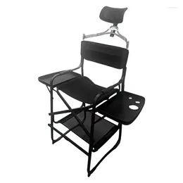 Decorative Figurines Tall Directors Chair Heavy Duty Bar Height Folding Makeup Padded Seat With Side Table Foot Rest For Camping Home Or