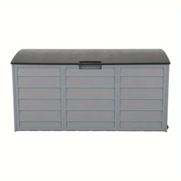 1pc Outdoor Garden Plastic Box, Large Capacity Organiser Chest, for Tools Cushions Toys, Lockable Bench Storage Deck Box