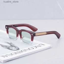 Sunglasses 2023 QUENTIN Sunglasses for Men Vintage Acetate Luxury Designer Sunglasses Women Occhiali Da Sole Da Uomo Red Lens Sunglasses L240322