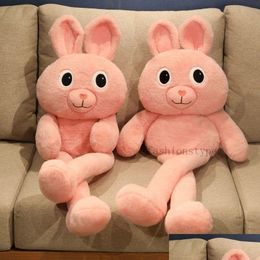 Plush Pillows Cushions Sell P 80Cm 100Cm Retractable Long Legs Big Ears Rabbit High Quality Cute Modelling Slee Pillow Childrens Drop Dhibm