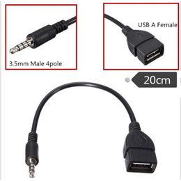 2024 Car Aux Conversion Usb Cable Cd Player MP3 Audio Cable 3.5mm Audio Round Head T-shaped Plug To Connect To U Disk