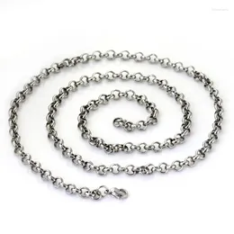 Chains GNAYY Jewellery Wholesale 5pcs 2.5mm Wide Rolo Chain Stainless Steel Fashion Women Necklace 16''-28'