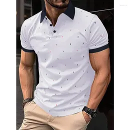 Men's Polos Men T Shirts 2024 Summer High-quality Casual Loose Printed POLO Short Sleeve Shirt Eurocode