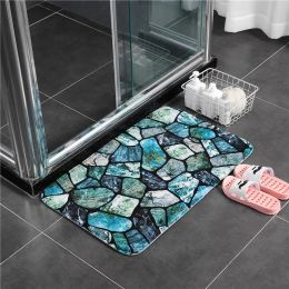 Mats Colorful Stones Bath Mat Set Thicken Flannel Bathroom Carpets Toilet Rugs WC Room Floor Pads Tapis Salle De Bain 45*75 45*120cm
