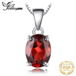 Pendant Necklaces JewelryPalace Natural Garnet Amethyst Citrine Peridot Blue Topaz 925 Sterling Silver Pendant Necklace Gemstone Jewelry No ChainC24326