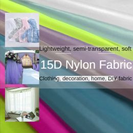 Fabric Nylon Fabric By The Metre for Down Jacket Clothing Sewing 15D Ultrathin 380T Soft Plain Cloth Diy Brocade Waterproof Breathable