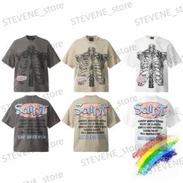 Men's T-Shirts Oversized Saint Michael T-Shirt Men Women Best Quality Skeleton Retro Short Slves Top Ts T Shirt T240325