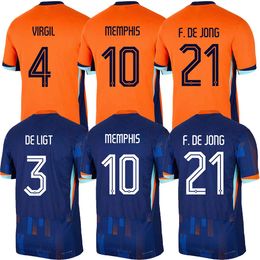 2024 Netherlands MEMPHIS Soccer Jersey HoLLAnd JONG VIRGIL DUMFRIES BERGVIJN Shirt KLAASSEN BLIND DE LIGT Men Kids kit 2025 Dutch National Team Football Shirt