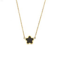 Fashion Simple Jewellery Custom Gold Plated Stainless Steel Necklace Non Tarnish Acrylic Flower Pendant