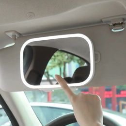 Mirrors Car Sun Visor Vanity Mirror Rechargeable Sunvisor Makeup Mirror with 3 Light Modes Clipon Rear View Sun Shading Cosmetic Mirror