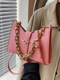 Drawstring Fashion Versatile Thick Chain Small Bag Women's 2024 Spring/Summer Trend Personalised Simple Shoulder Commuting