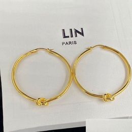 Hoop Huggie 2023 Designer Knot Hoops Earrings Women Gold Jewelry Luxury Hie Earring Classic Circle Jewlery Charm Earings Stud Earing D Ot2Dl