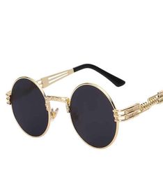 Sunglasses for Men Women Metal Gothic Steampunk Wrap Eye glasses Round Shades Brand Designer Sun glasses Mirror High Quality UV4001914639