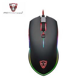 Mice Motospeed V40 Programmable 4000 Dpi Gaming Gamer Mouse Usb Computer Laptop Pc Wried Optical Mause Backlit Breathe Led for Pc