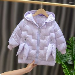 Down Coat Fashion Warm Winter Children Baby Girls Solid Colour Kids Hooded Snow Wear Thicken Princess Parkas Outwear Casaco Clothes