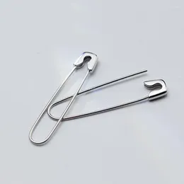 Stud Earrings Punk Safety Pin For Women Men Personality Temperament Genuine 925 Sterling Silver Exquisite Jewelry Gift