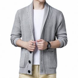 2023 Autumn Winter Warm Cardigan Men Sweaters Jackets Mens Slim Fit Knitted Sweatercoat Thick Cardigan Sweater Coat Men 48H6#