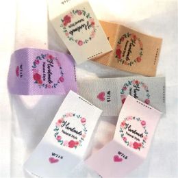 accessories Custom Colour Cotton Sewing label, Logo or Text fold Tags, Personalised Handmade Brand , Printing Labels, Sew Handmade Label