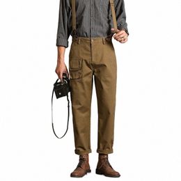 fi Japanese Casual Overalls Men's Youth Elastic Suspenders Jumpsuit Loose Straight Trousers Vintage Gentleman Leisure Pants E2Vj#