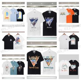 Mens TShirts Mens designer t shirt Casablanca shirt Fashion Men Casual tshirts Man Clothing Street tshirts Tennis Club Shorts Sleeve Clothes Luxury shirt S3XL T2403