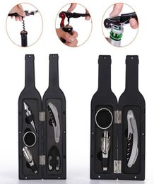 Wine Bottle Corkscrew Opener Set 3pcs 5pcs BottleShaped Holder Bottle Opener Stopper Pourer Kits Accessories Wine Tools OOA53151578873