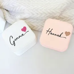 Jewelry Pouches 40pcs Personalized Box Girls Organizer Case With Name Perfect Wedding Bridesmaid