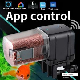 Feeders Automatic Aquarium Fish Tank Food Feeder Timing/Wifi Wireless Intelligent Mobile APP Voice Control Remote Control Fish Dispenser