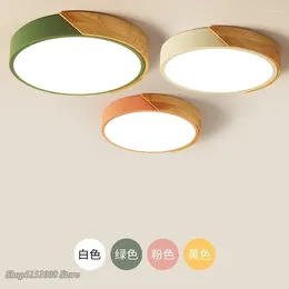 Ceiling Lights Modern 5cm Ultra-thin Lamp Wood Round Led For Living Room Kitchen Fixtures Nordic Home Lighting