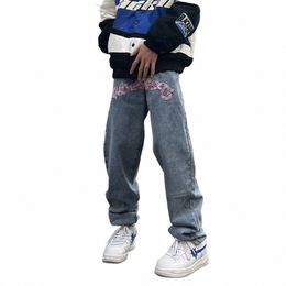 Y2K Street Print Alfabeto Stella Jeans Uomo e Donna Hip-Hop High Street Primavera e Autunno Pantaloni casual larghi e dritti