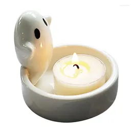 Candle Holders Ghost Tealight Holder Ceramic Scented Portable Candlestick For Cabinets Coffee Table Fireplace