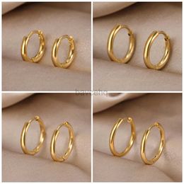 Hoop Huggie Stainless steel earrings minimum gloss earrings suitable for women Jewellery gold small cardboard box perforated accessories fashionable gifts 240326