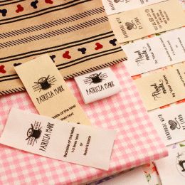 accessories 25*60mm Cotton With Logo or Text Sewing accessori Label,tags for knitted things,Custom,Personalizada,handmade label,gift tags