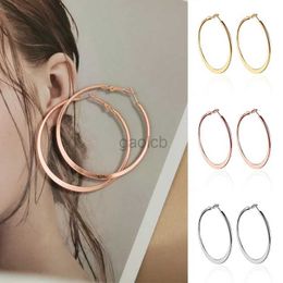 Hoop Huggie DoreenBeads 4-6cm Womens Ring Earrings Daily Accessories Solid Colour Round Rose Gold Earrings Sensitive Birthday Gift 24326