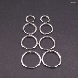 Hoop Earrings Real Solid 925 Sterling Silver Men Women Lucky Glossy Circle 9-18mm For A Pair