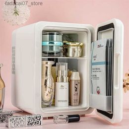 Refrigerators Freezers Mini refrigerator 4L beauty freezer for makeup and skin care portable car and household hot and cold machine high-quality 12/220V BX25 Q240326