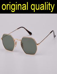 Classic Flat Lens Sunglasses Men Women Small Hexagon Sun Glases male Metal Frame Driving Fishing Gafas Sun Glasses Female Gafas De3371647